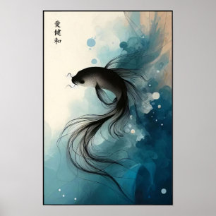 Treiben unterhalb der stillen Wasserwand Poster