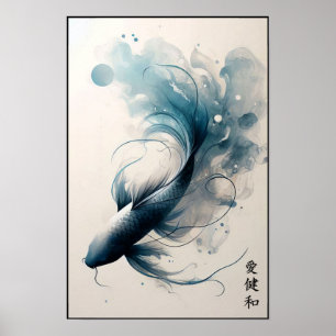 Treiben unterhalb der stillen Wasserwand Poster