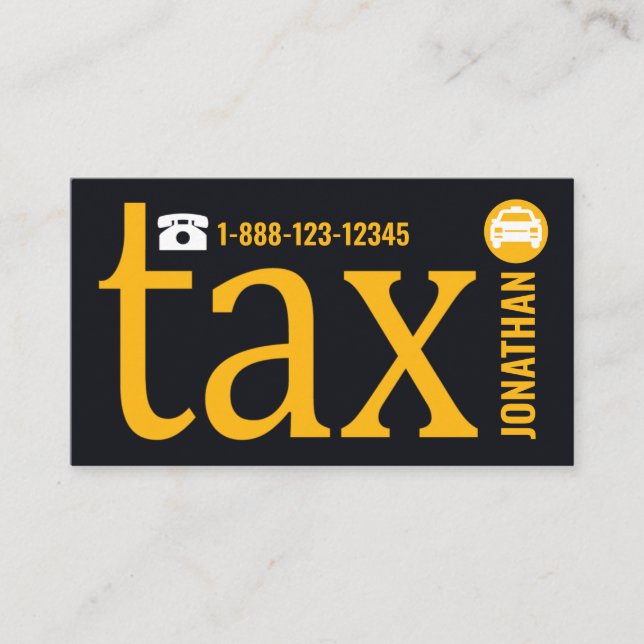 Treibender für Sondergelbes Taxi, Letter-i-Beschri Visitenkarte (Vorderseite)