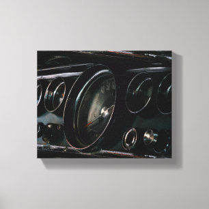Treiber für das alte Muskel-Klassiker-Auto-Dashboa Leinwanddruck