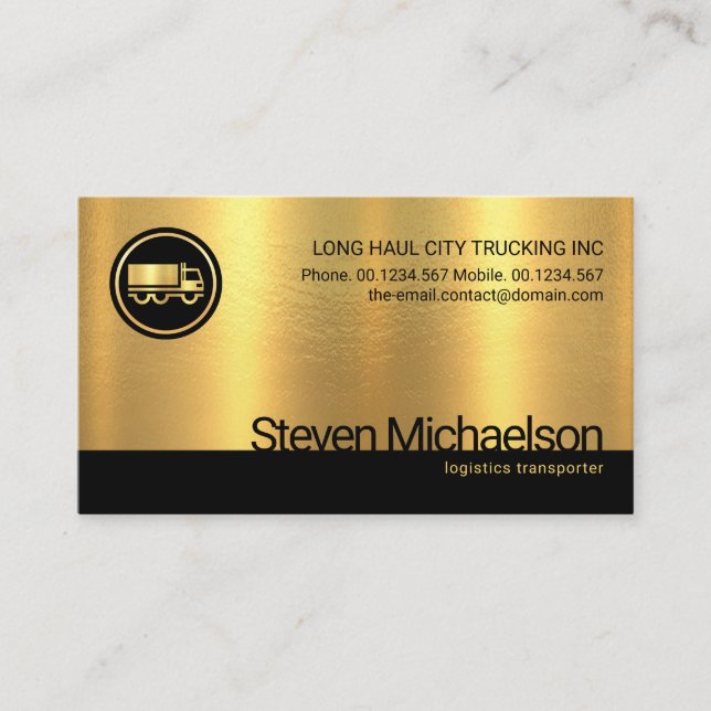 Treiber für den Minimalistischen Gold Textur Black Visitenkarte (Vorderseite)