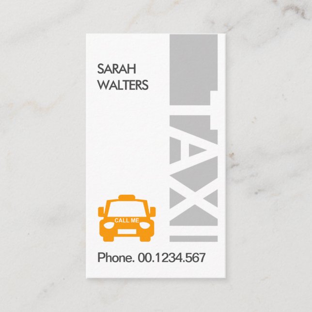 Treiber für den senkrechten grauen TAXI-Signage-Ta Visitenkarte (Vorderseite)