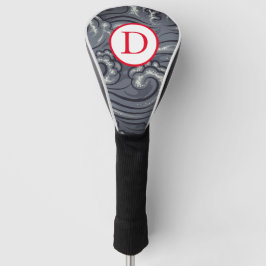 TREIBER GOLF HEAD COVER JAPANESE WAVES DIY INITIAL GOLF HEADCOVER