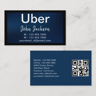 Treiber Minimalistische Typografie EleganBlue QR C Visitenkarte