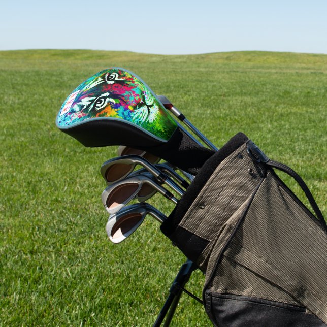 TREIBERDECKUNG GESPALTET TIGER KANJI LIVE LAUGH LI GOLF HEADCOVER (In SItu)