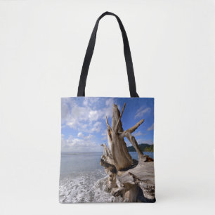 Treibholz auf der Küstenlinie des französischen Tasche