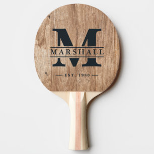 Treibholz Boards Monogramm & Namens-Overlay Tischtennis Schläger