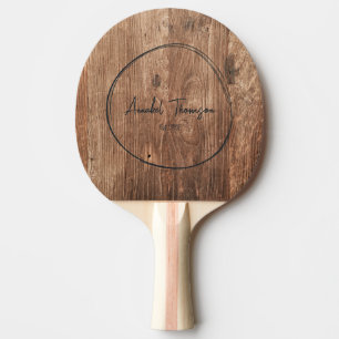 Treibholz Boards Name im gezogenen Kreis Tischtennis Schläger