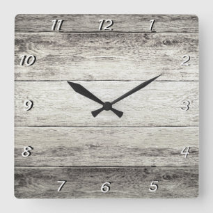 Treibholz-Hintergrund Quadratische Wanduhr