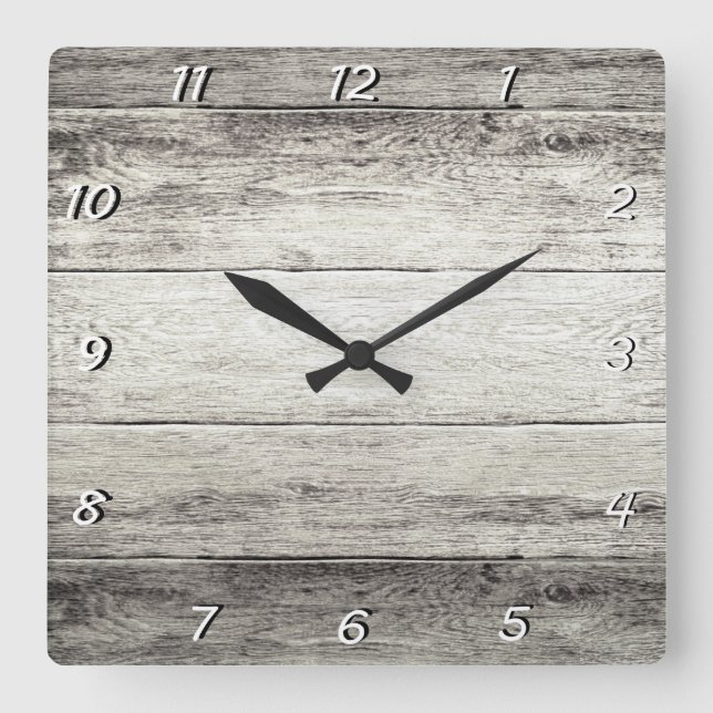 Treibholz-Hintergrund Quadratische Wanduhr (Vorderseite)