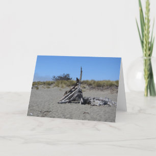 Treibholz-Kunst an Doran Strand Karte