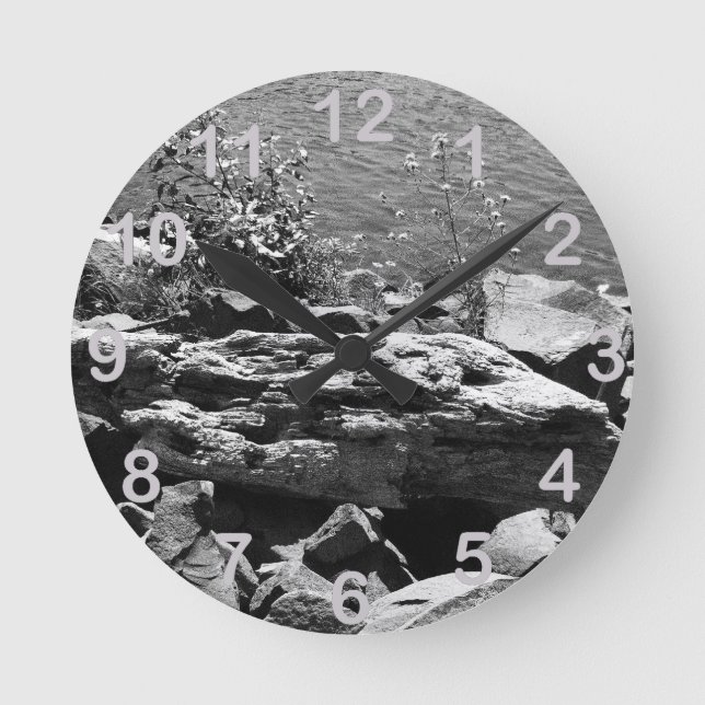 Treibholz Runde Wanduhr (Vorderseite)