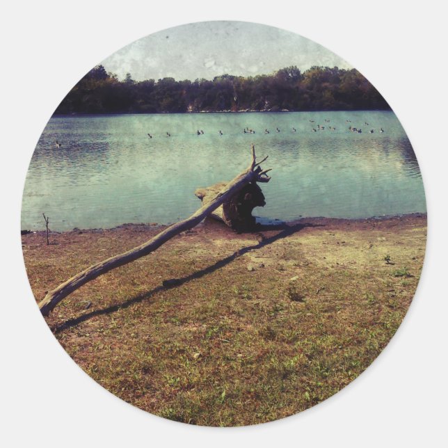 Treibholz Runder Aufkleber (Vorderseite)