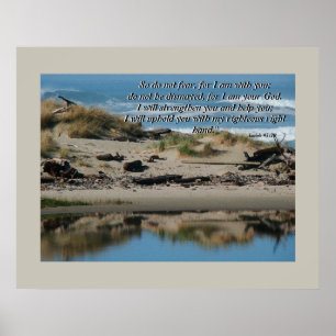 Treibholz-Strand- u. Fluss-Jesaja-41:10 Druck Poster