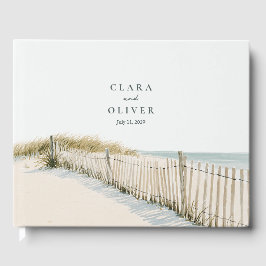 Treibholz-Zaun Blasser Sand Teal Cape Cod Hochzeit Gästebuch