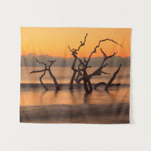 Treibholzstrand bei Sonnenaufgang Jekyll Island Ge Wandteppich