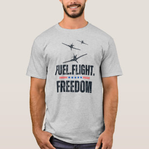 Treibstoff Flug Freiheit, Minimalistisch, Lustig, T-Shirt