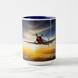 "Treibstoff für den Flug: Mit jedem Zug steigt er! Tasse