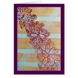 Treillis abstrait et plante d'aquarelle