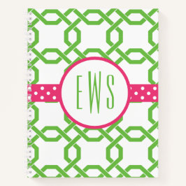 treillis et graine Carnet spiral monogrammé