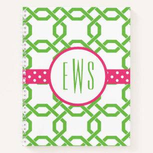 treillis et graine Carnet spiral monogrammé
