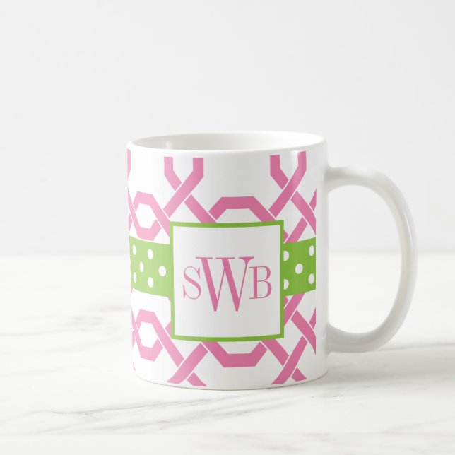 Treillis et graine Monogramme Mug (Droite)