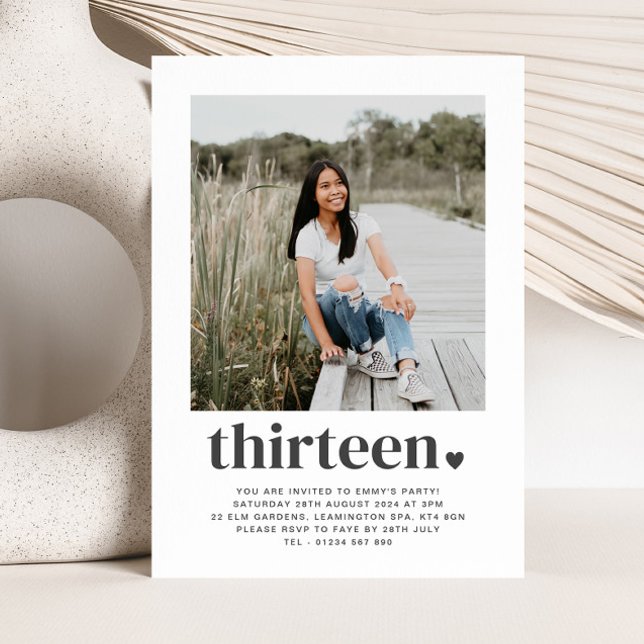 Treize Coeurs - Photo Carré Invitation Anniversair (Créateur téléchargé)