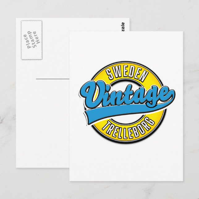 Trelleborg Schweden Vintages Logo Postkarte (Vorne/Hinten)