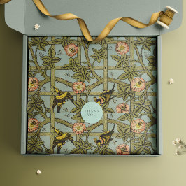 Trellis Birds William Morris Lila Vintage Floral Seidenpapier