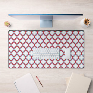 Trellis blanc et rouge, treillis, Quatrefoil