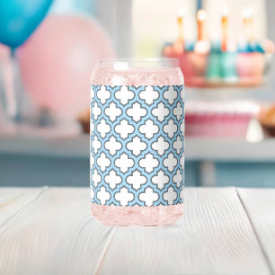 Trellis bleu blanc et bébé, treillis, Quatrefoil