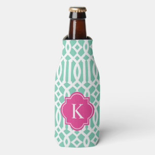 Trellis en rose & Seafoam Glacière de bouteille