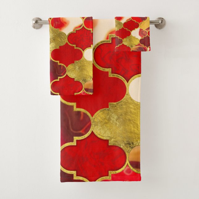 Trellis marocain rouge et or (En situation)