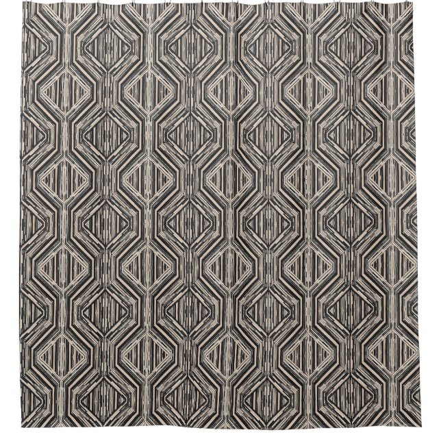Trellis Moderne Strickplätze und Diamanten Duschvorhang (Vorderseite)