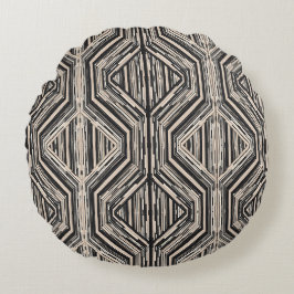Trellis Moderne Strickplätze und Diamanten Rundes Kissen