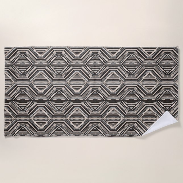 Trellis Moderne Strickplätze und Diamanten Strandtuch (Vorderseite)