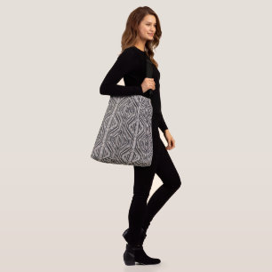 Trellis Moderne Strickplätze und Diamanten Tragetaschen Mit Langen Trägern