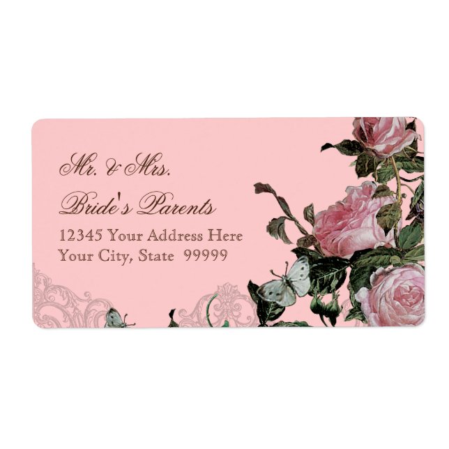 Trellis Rose Vintag Pink Roses Schmetterling Wirbe (Vorne)