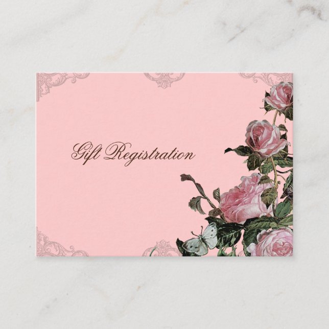 Trellis Rose Vintage - Carte d'inscription (Devant)