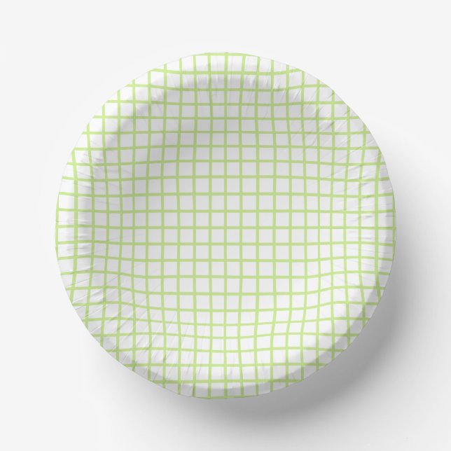 Trellis Spring Green - Weiß Pappteller (Vorderseite)