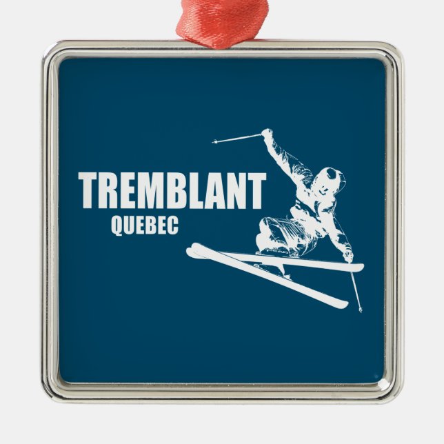 Tremblant Quebec Skier Ornament Aus Metall (Vorne)