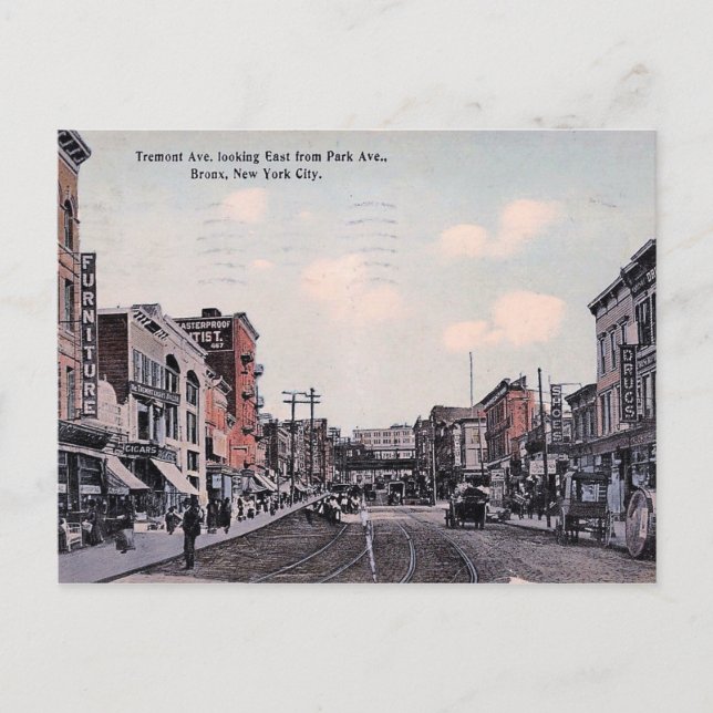 Tremont Ave, Bronx, New York, Vintag Postkarte (Vorderseite)