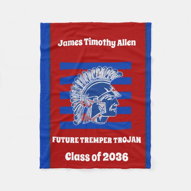 Tremper High School Trojan Kenosha WI Fleecedecke (Vorderseite)