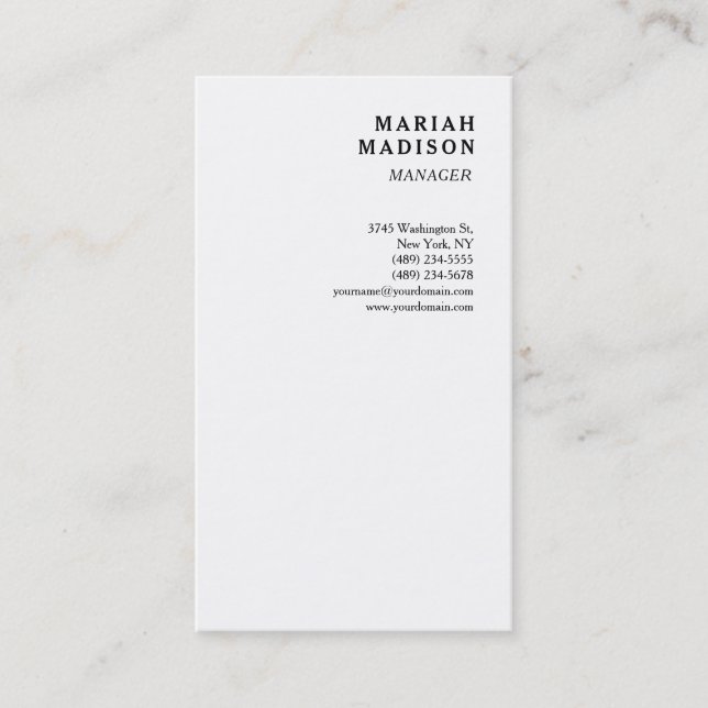 Trend Ausgeklügelter Minimalistischer Chic Visitenkarte (Vorderseite)