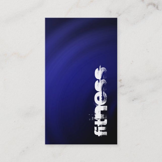 Trend Black Blue White Fitness Sport Business Card Visitenkarte (Vorderseite)