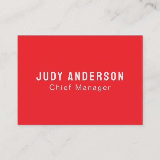 Trend Bright Red Professional Plain Modern Elegant Begleitkarte (Vorderseite)