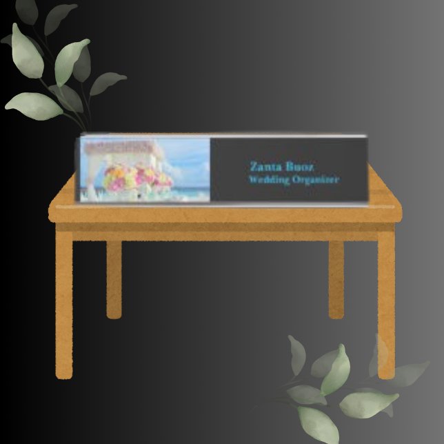 Trend Color Black Wedding Schreibtischnamensplakette (Von Creator hochgeladen)