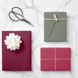 Trend Color Burgundy Pink Sage Geschenkpapier Set