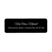 Trend Color Classic Black Script Étiquette de adre