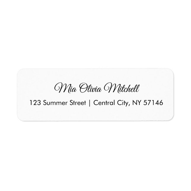 Trend Color Classic weiße Script-Adressetiketten (Vorne)